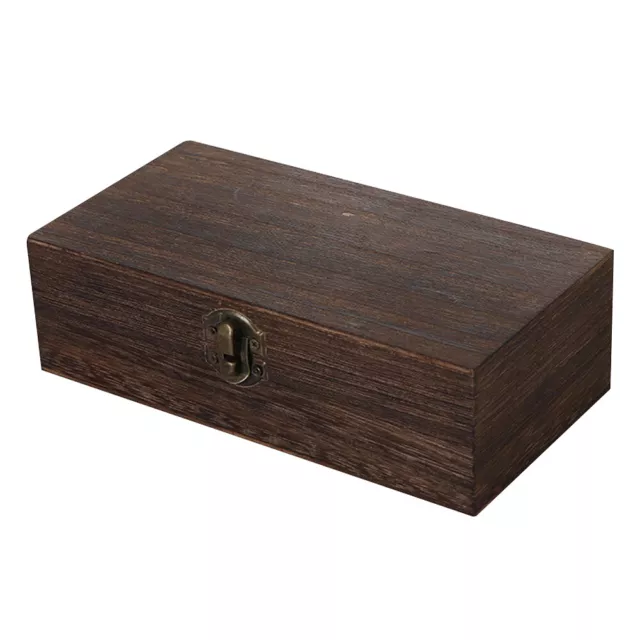 Gran caja de almacenamiento de madera rectangular con tapa decorar artesanías hágalo usted mismo 2