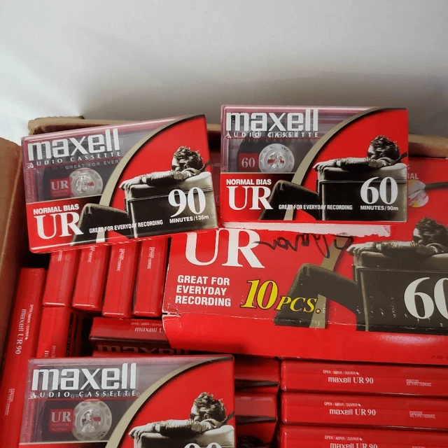 Lot 28 New Maxell Audio Cassette Tapes - 60 90 minute UR - Normal Bias