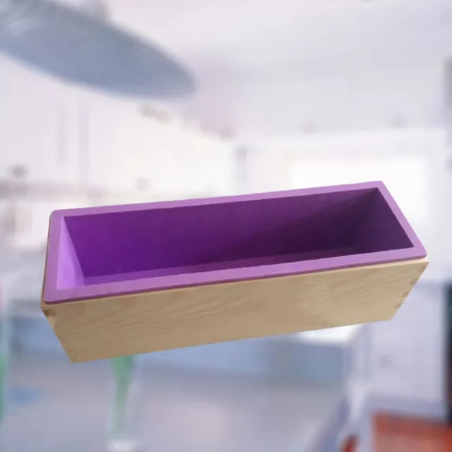 Pan de jabón rectangular flexible molde de silicona con caja de madera herramienta hágalo usted mismo para jabón