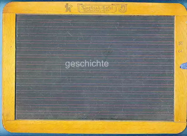 Meine 1. Schiefertafel mit Griffeln und Putzlappen in der 1. Klasse, um 1952 !!!