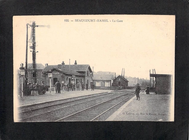 B5489 France Beaucourt Hamel La Gare Railway station vintage postcard