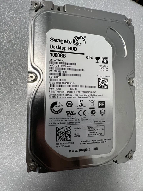 6TFN1 Dell 1TB 7200RPM 3.5" SATA Hard Drive AB