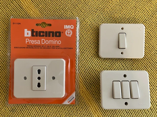 Deviatore + Presa Bipasso BTicino Serie Domino - 6A 3500W, Avorio, Per Installazione A Incasso - Foto 10