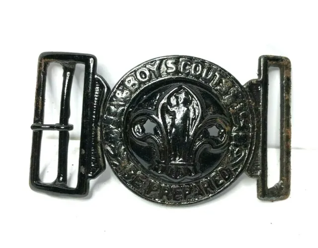 Vintage OLD BOY SCOUT BELT BUCKLE. official pattern black painted version