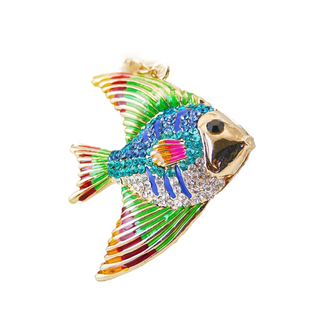 Fish Pendant Keychains Lady Bags Metal Car Keychain Tropical Fish Keychain