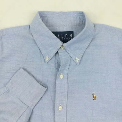 NWT Ralph Ralph Lauren Womens 14 Blue Long Sleeve Button Down Oxford Dress Shirt