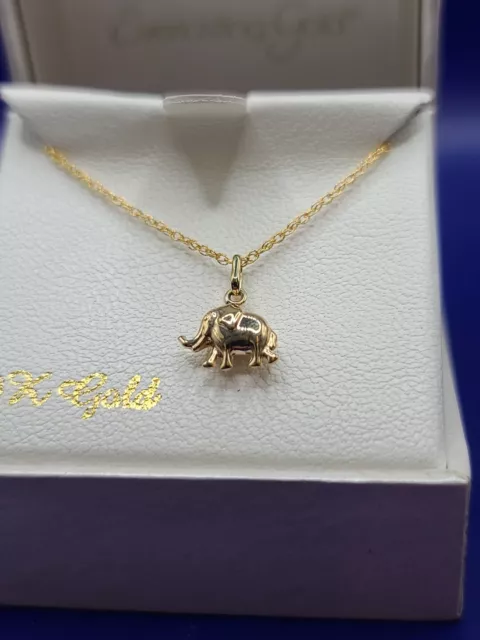 Everlasting Gold 10k Gold Elephant Pendant Necklace