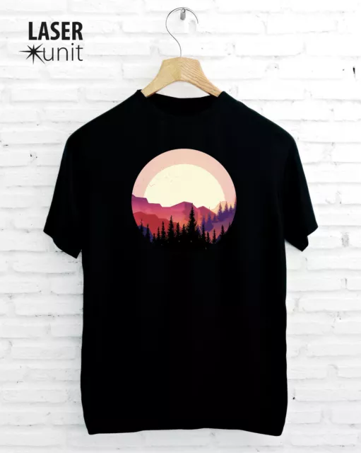 Sonnenuntergang Landschaft Premium T-Shirt Unisex