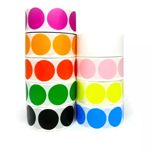 500 Round Color Coding Labels Self-Adhesive Dot Sticker Roll Removable Circle