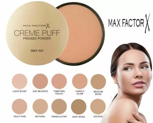 Max Factor Creme Puff gepresstes Gesichtspulver Kompaktfundament 14g alle Farbtöne 2
