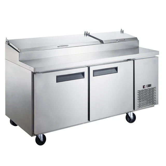 Compass DPP70-9-S2 Commercial 2-Door Pizza Prep Table Refrigerator
