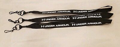 Lot of 3 Under Armour Lanyard Strap Badge ID Holder Keychain Black