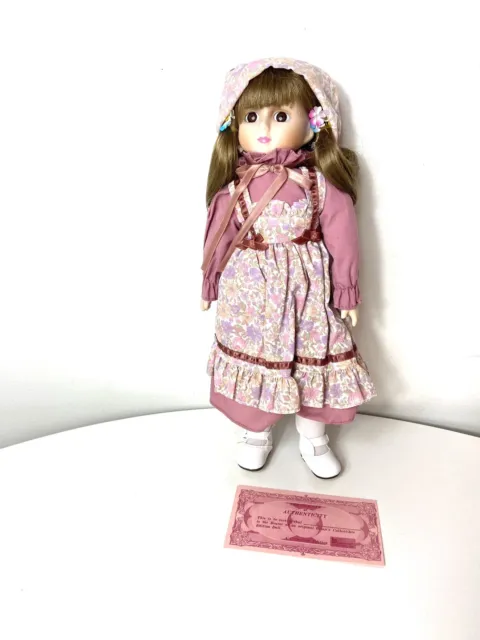 BRINN'S COLLECTIBLE PORCELAIN PINK FLORAL DOLL 1980’s Name: Feelings-Plays Music