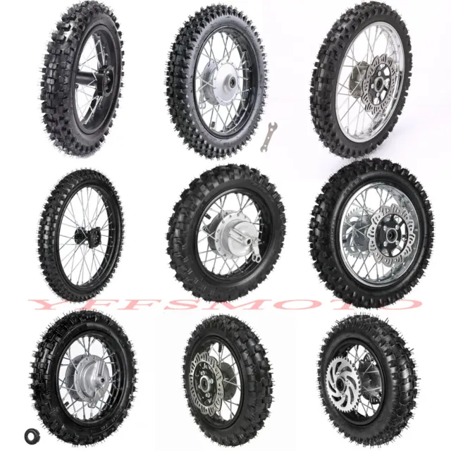 12/14/16/17/19'' 2.50-10 Rim Wheel Tires Disc/Drum Brake for CRF50 SSR125 KLX110