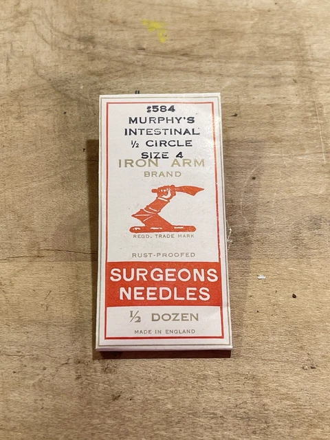 Milward's  Surgeons' Needles  No. 402   1/2 Curved   Vintage  Redditch England