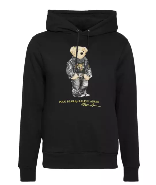 Polo Ralph Lauren Felpa Uomo Nera Con Cappuccio Nera Lunar New Year Polo Bear Ho