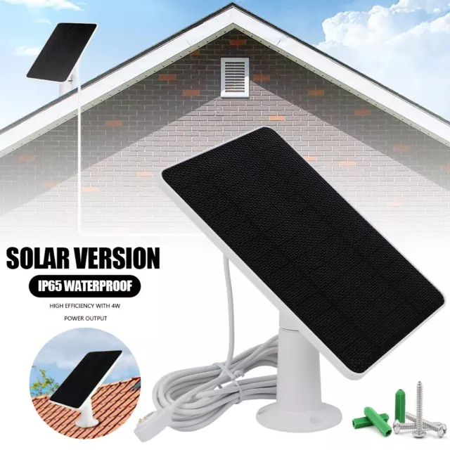 4W Solar Panel Charging For Arlo Ultra/Ultra 2/Pro 3/Pro 4/Pro 3 Security Camera