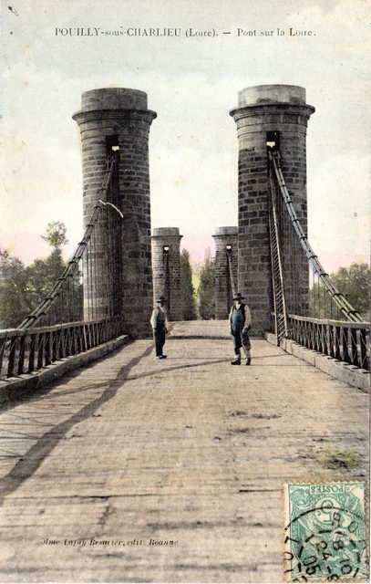 B4289+ Cpa 42 Pouilly Sous Charlieu Bridge Sur La Loire