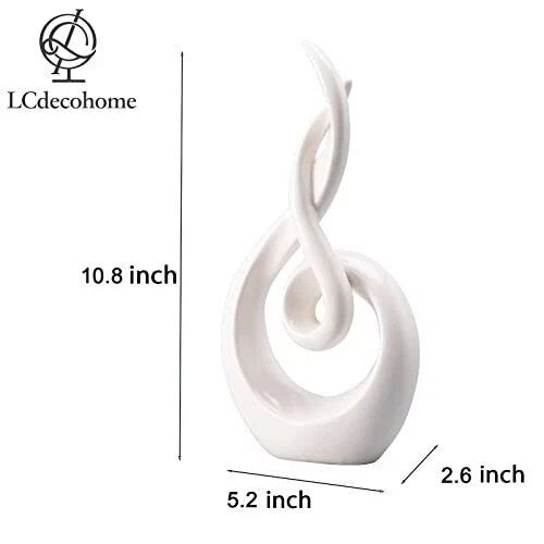 Modern Abstract Art Table Decoration - Ceramic Statue Modern White 7