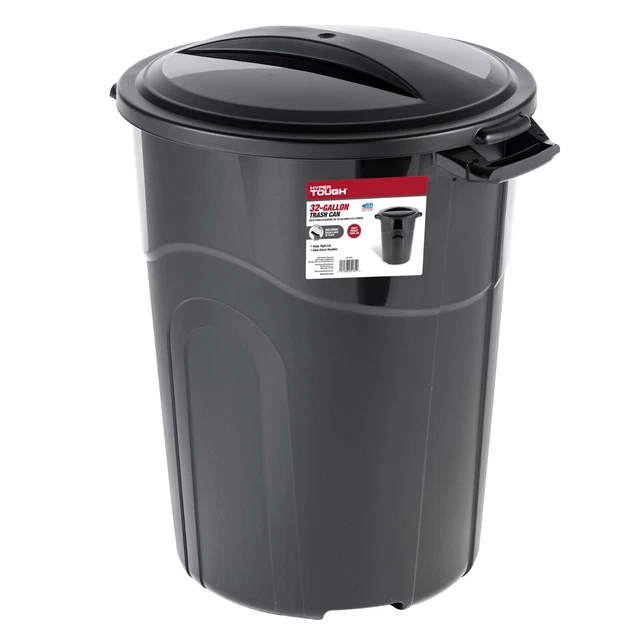 32 Gallon Indoor and Outdoor Trash Can - Black - TI0070