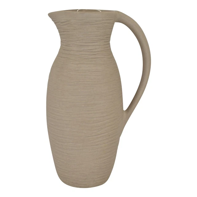 Pigeon Forge Tennessee Mid Century Modern Art Pottery Gray Textured Tall Pitcher