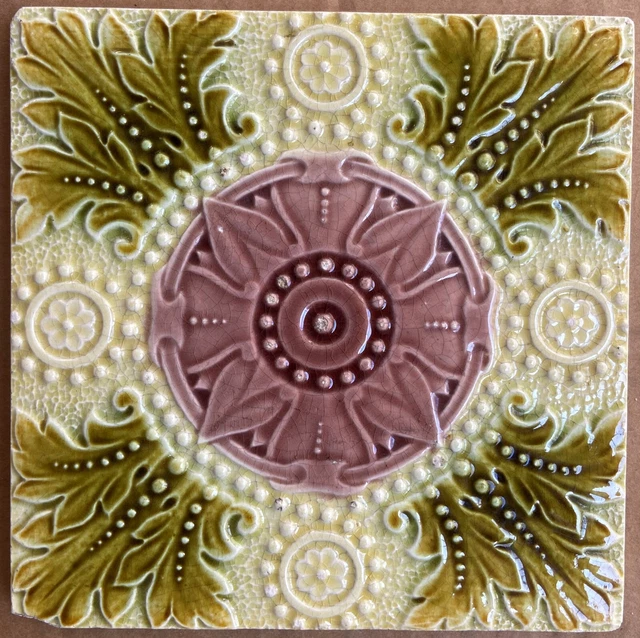 Unknown European - Antique Art Nouveau Majolica Tile C1900