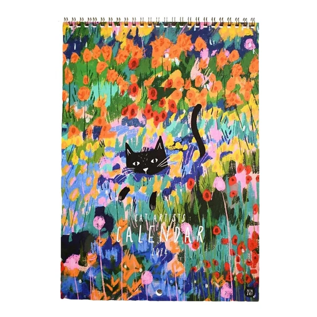 CAT ARTISTS WALL Calendar 2024 Calendar Month to View Planner 2024