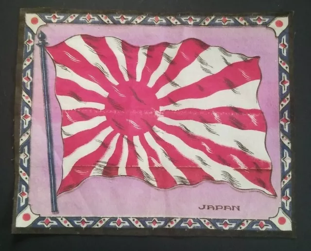 OLD JAPAN FLAG Vintage Old Flag of Japan Large TOBACCO FELT Flannel 10.5" X 8.5"