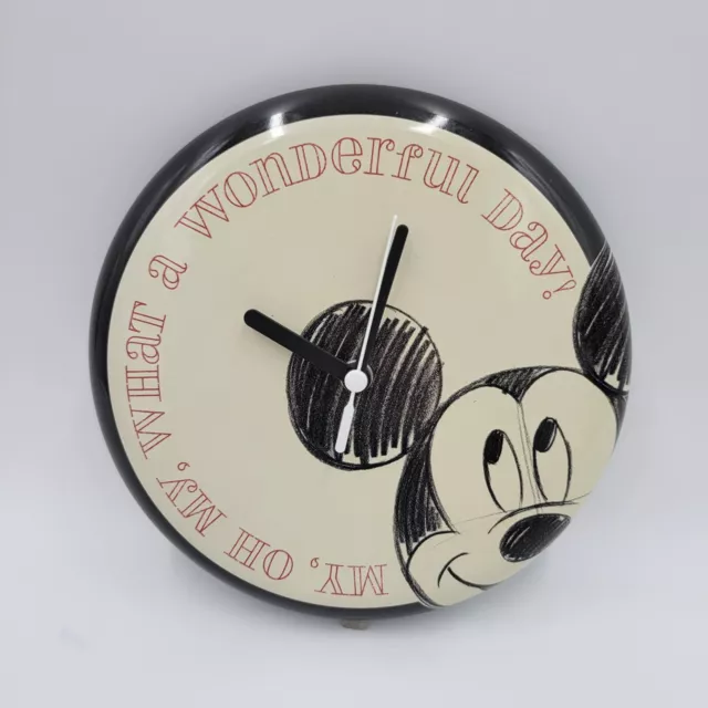 Hallmark Disney Mickey My Oh My What a Wonderful Day Metal Wall Clock Working