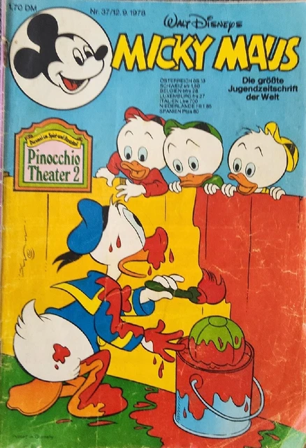 Walt Disneys Micky Maus Nr. 37 12.9.1978 (ehapa) Ohne Spiel- und Bastelteil