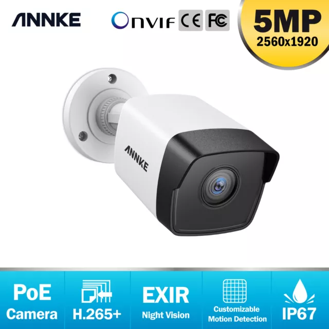 ANNKE 5MP POE IP Außen Überwachungskamera EXIR Nachtsicht für N48PAW/N46PCK NVR