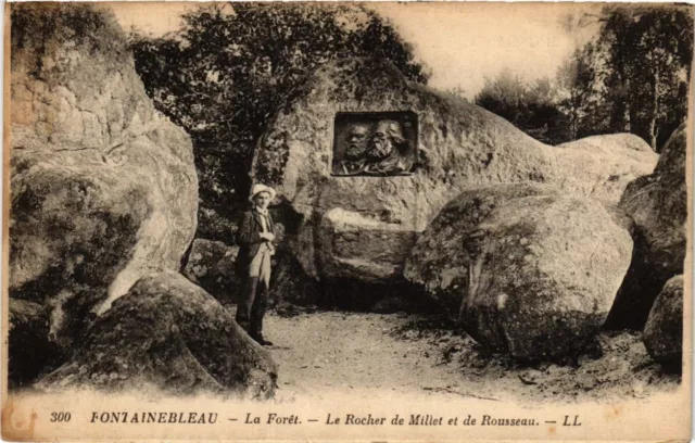 CPA FONTAINEBLEAU - La Foret - Le Rocher de Millet et de Rousseau (248886)