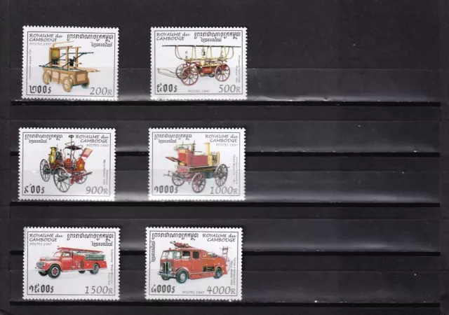 ER04 Cambodia 1997 Fire trucks MNH Stamps