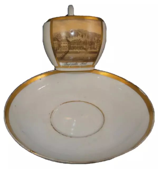 Taza escénica de porcelana de atún cloesterla del siglo XVIII y platillo taza de porcelana