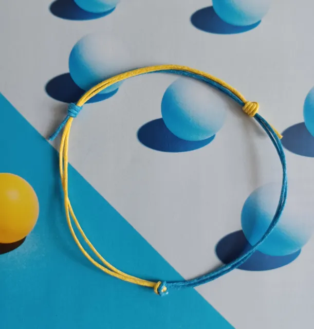 Help Support the Ukraine 🇺🇦 Wear Blue & Yellow String Bracelet 50% to Charity
