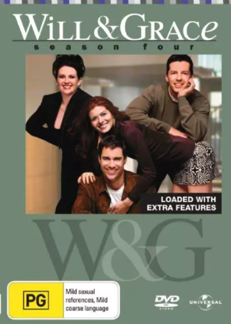 Will & Grace Season 4 DVD Set - BRAND NEW SEALED - Free Post - Region 4