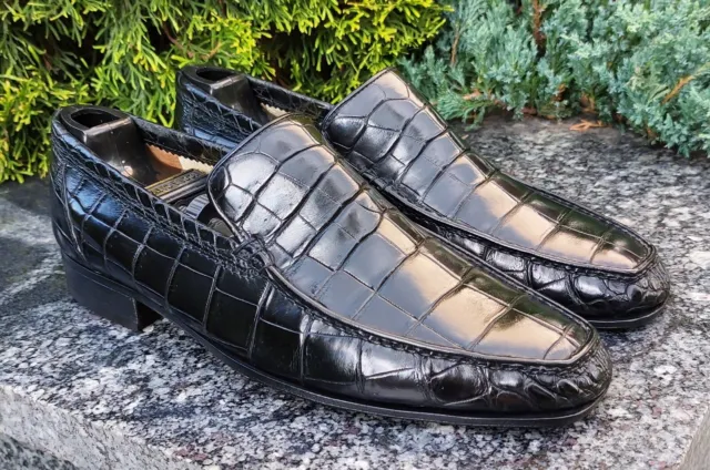 Stefano Ricci Crocodile Skin City Sneakers In Navy