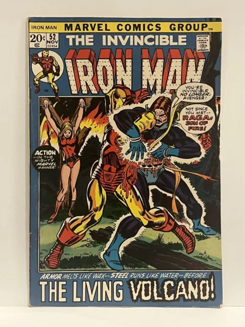 THE INVINCIBLE-IRON MAN # 52 Marvel 1972 Bronze Age/ 1st App Raga / High Grade