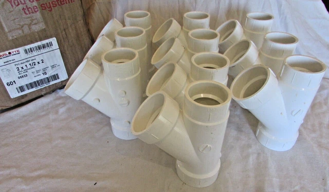 Charlotte 05832 - 2" x 1-1/2" x 2" PVC-DWV Reducing Wyes, All-Hub - Lot of 10
