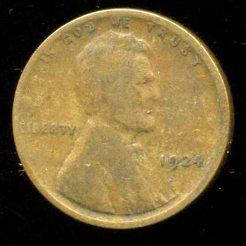1924 P Wheat Penny Key Date Us Circulated One Lincoln Rare 1 Cent U.s Coin #493