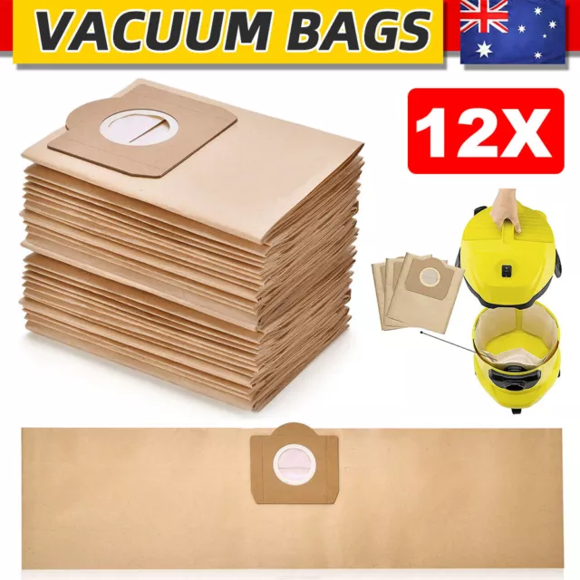 12x Vacuum Bags for KARCHER WD 3 WD3.5P Premium MV3 MV3P A2504 WD3.300M WD3.330M