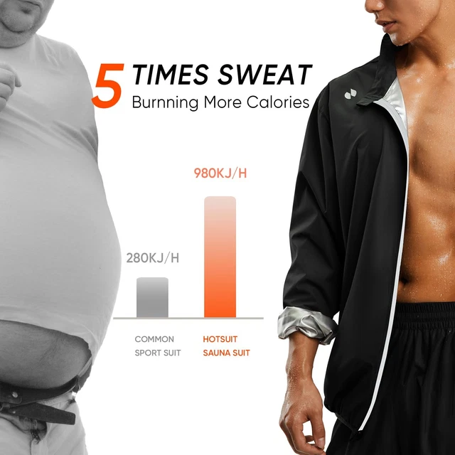 SAUNA SUIT FOR Men Boxing Sweat Suit Non Rip Workout Gym Exercise Sauna ...
