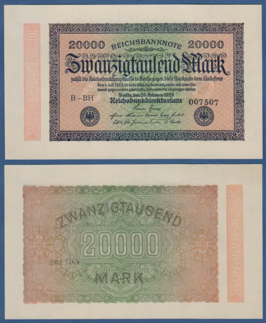 20000 Mark 1923  Wz.Wellen  KASSENFRISCH  Ro.84 j