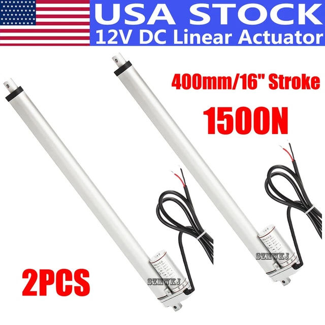 HEAVY DUTY 2X16& Linear Actuators 12V Electric Motor 1500N 330lbs Pound