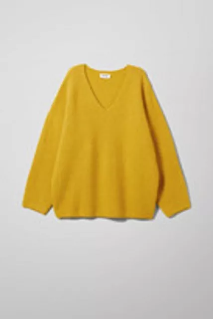 WEEKDAY AMIRAH Sweater Jumper. Long Sleeve.Dark Yellow.SIZE XTRA SMALL.RRP £55 2
