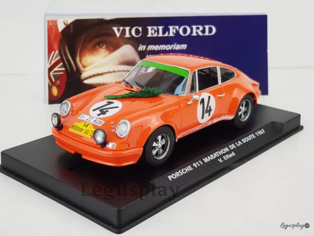 Slot car scalextric fly Porsche 911 #14 Marathon Della Route 1967 Vic Elford