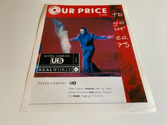 Ptp03 Magazine Advert 12X10" Peter Gabriel : Us Album