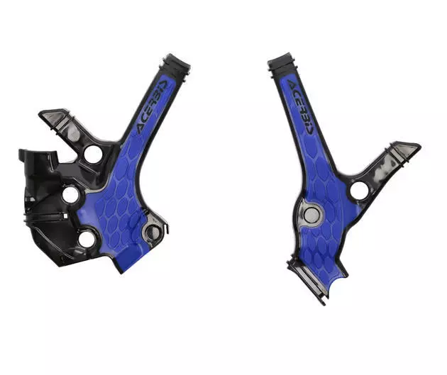 Acerbis X-Grip Frame Guards Black/Blue #2976221004 for Yamaha YZ85 2022-2024