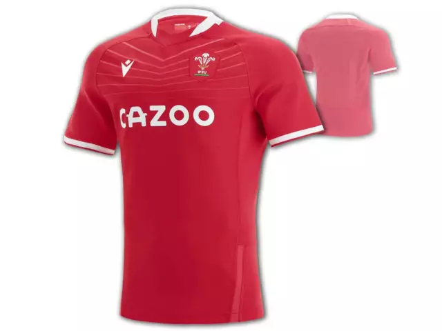 Wales Accueil Pro Chemise Rouge Macron Wru Rugby Jersey Welsh Union Tricot M-3XL