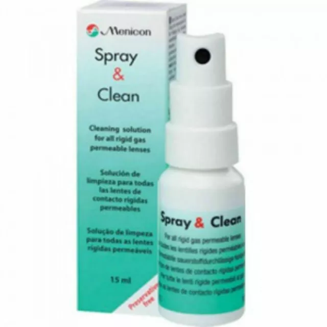 Menicon Spray & Clean Gas Permeable Daily Lens Surface Deposit Cleaner Menicare